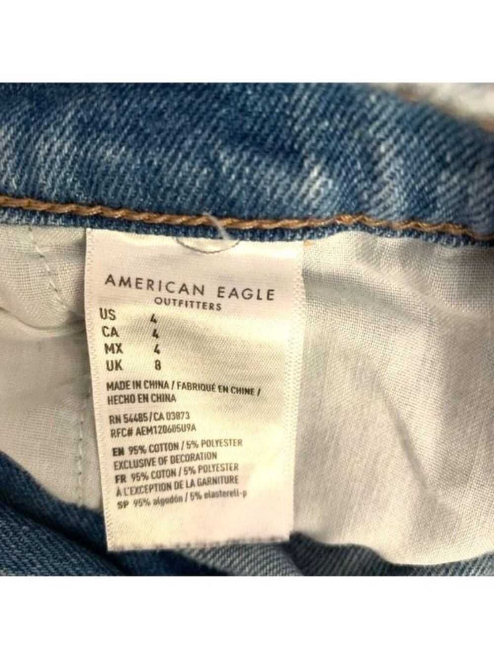 American Eagle Womens Denim High-Waisted Shorts Size 4 Blue - Picture 3 of 6